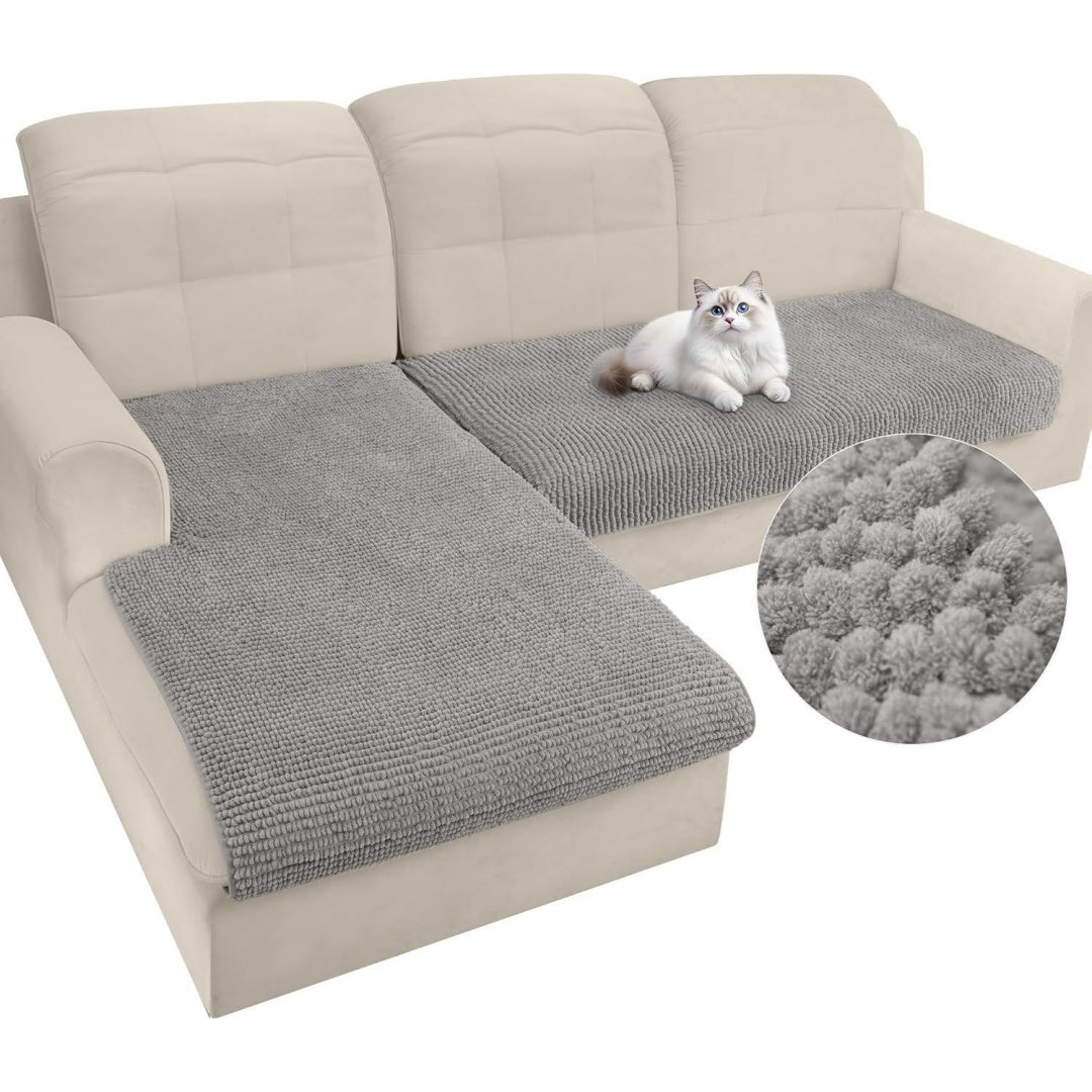 Divano confortevole Arfntevss Copridivano componibile, peluche, forma grigio chiaro