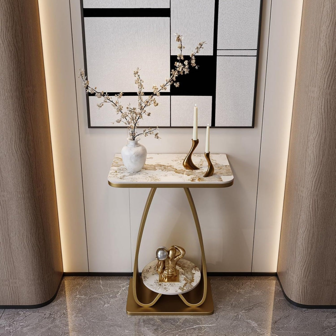 Tavolino compatto Tavolino moderno ripiani colore bianco bianco