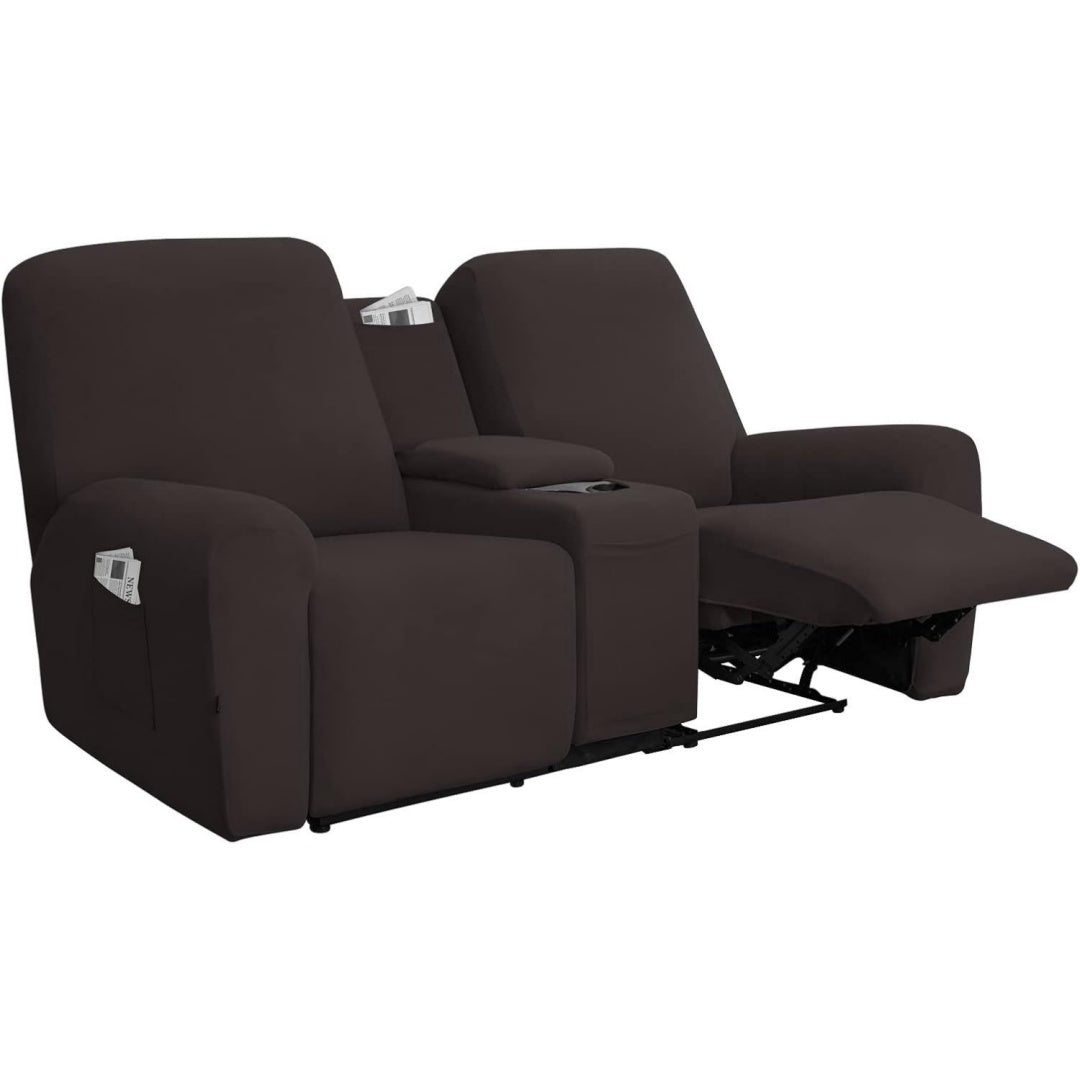 Seduta imbottita Easy-Going Copridivano elasticizzato consolle centrale, nero