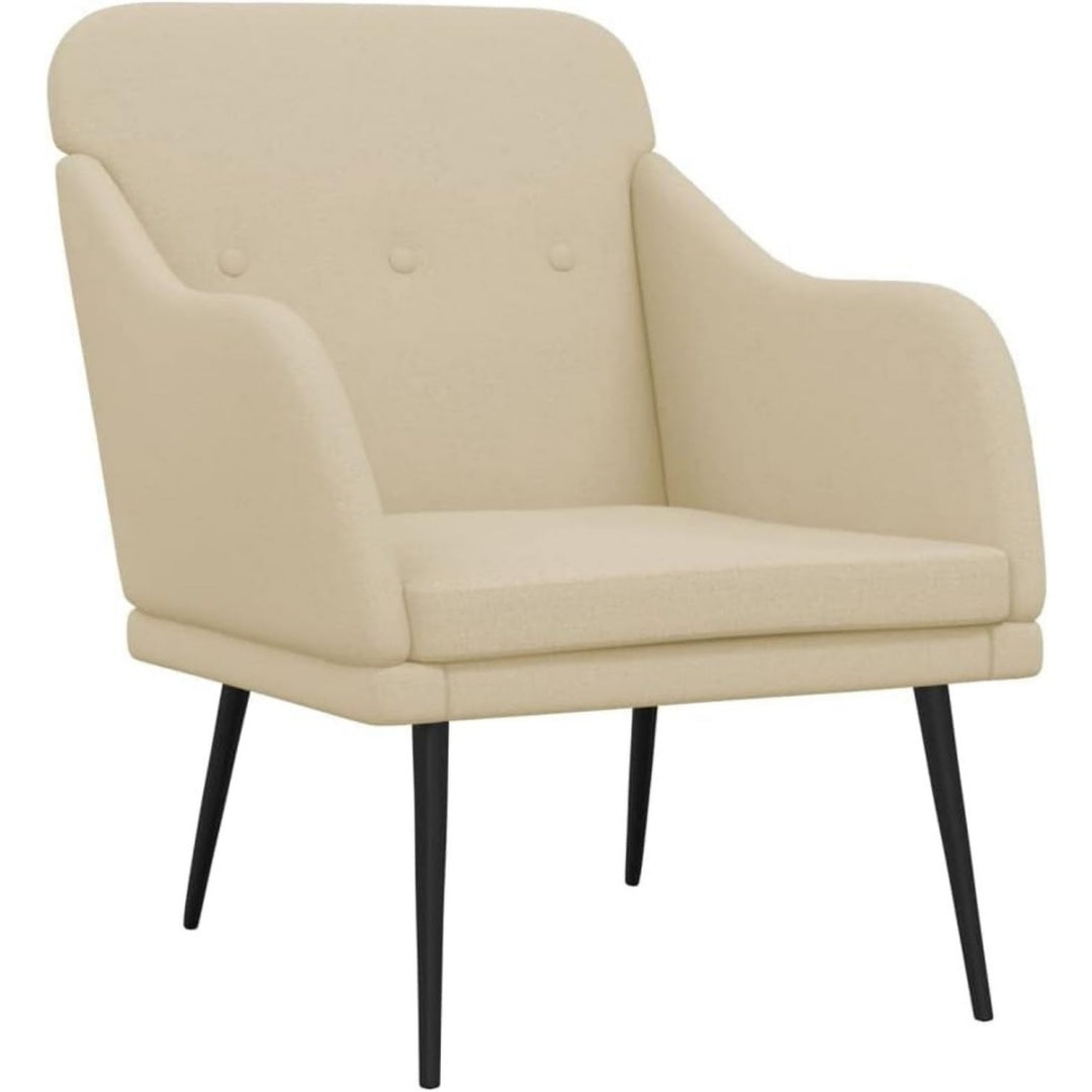 Seduta lounge con braccioli struttura in metallo crema