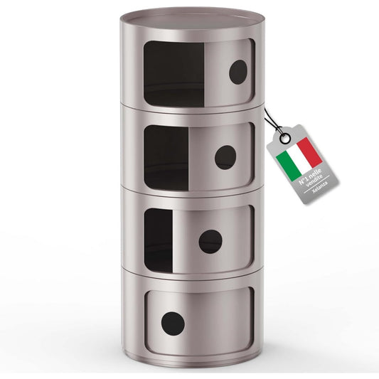 Tavolino laterale con ante scorrevoli con ante grigio