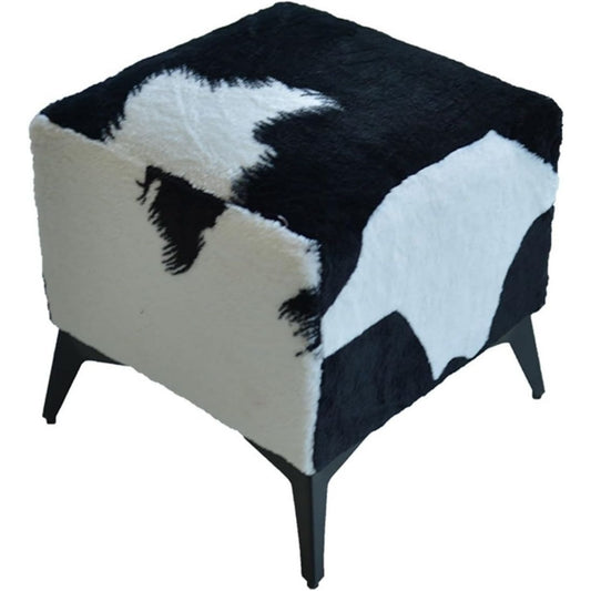 Pouf da soggiorno nero con poggiapiedi