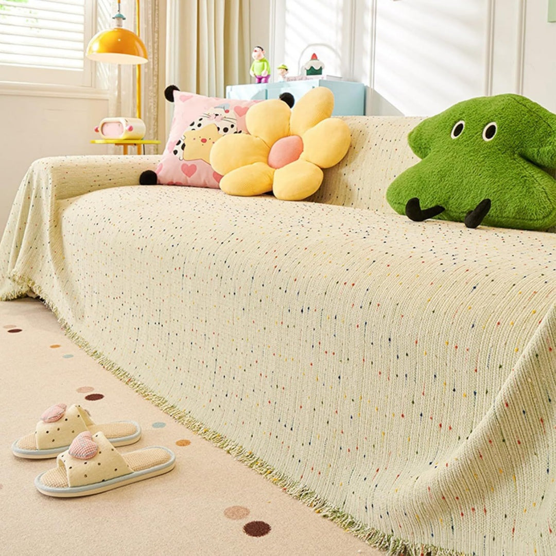 Seduta imbottita Copricanape Chenille, Copertura Divano Reversibile nero