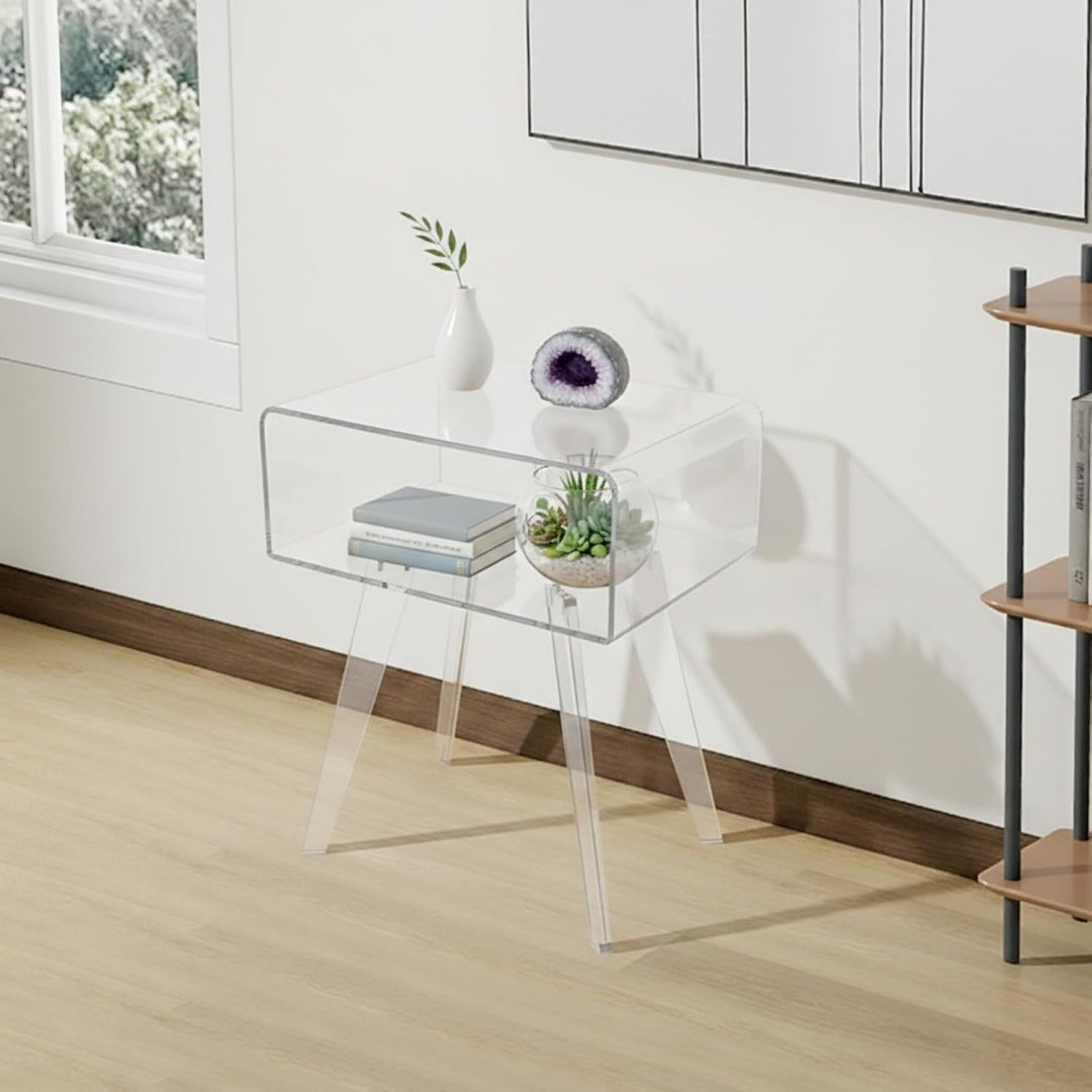 Piano d appoggio Tavolino acrilico, piccolo, moderno, trasparente, nero