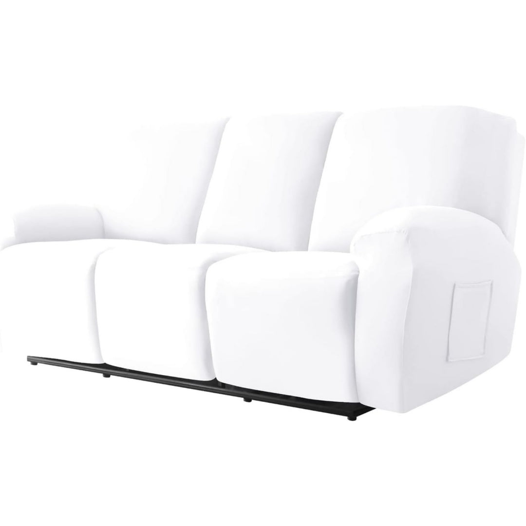 Seduta lounge reclinabile rivestimento in tessuto bianco