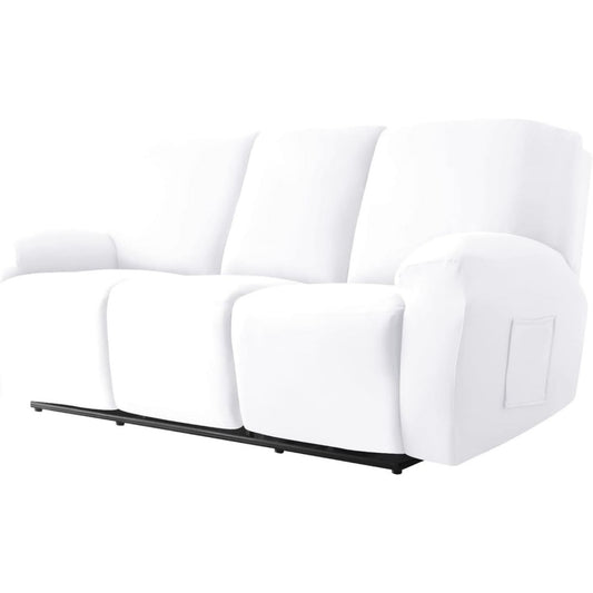 Seduta lounge reclinabile rivestimento in tessuto bianco