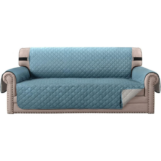 Divano confortevole Couch Slipcovers Reversible Quilted Sofa blu