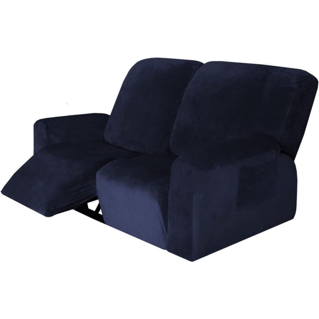 Seduta imbottita blu regolabile rivestimento in velluto