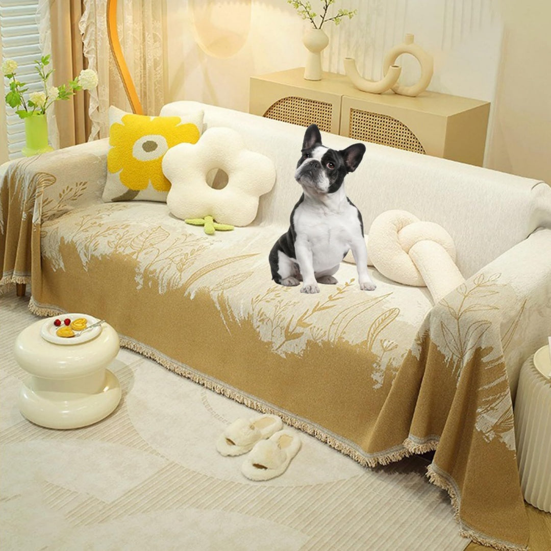 Seduta imbottita Telo Copridivano Reversibile Coperta Ciniglia nero
